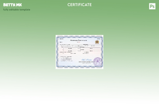 Модерен стил Мароко сертификат за брак Шаблон Word и PDF шаблон